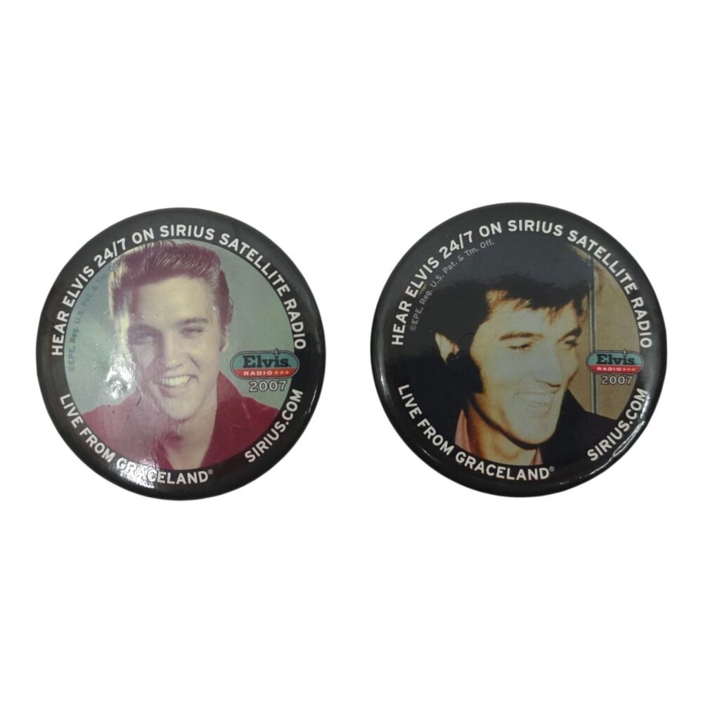 Elvis Presley Sirius Radio Pinbacks 2007 Buttons Badges Memorabilia Souvenir EPE